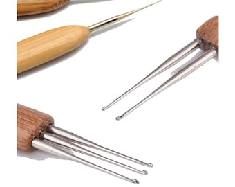 Dreadlock Crochet Hook with Wooden Handle, 0.5mm-0.75mm