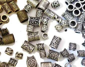 5/25/50 of 100st Viking Noorse Keltisch zilver of goud/brons dreadlock Europese dread kralen sieraden, baard kraal