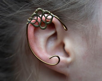 Bronze pointed elven ear cuff , no pierced ear needed