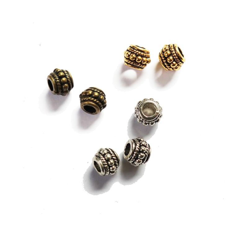 10/50/100 petites dreadlocks européennes en argent, cuivre, or ou bronze Bijoux, perles de barbe nordiques vikings image 6