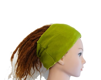 Headband green tube bohemian for dreadlocks