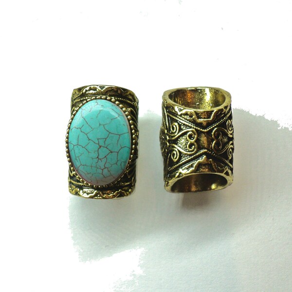 SALE: XXL Ethnic Turquoise oriental dreadlock bead