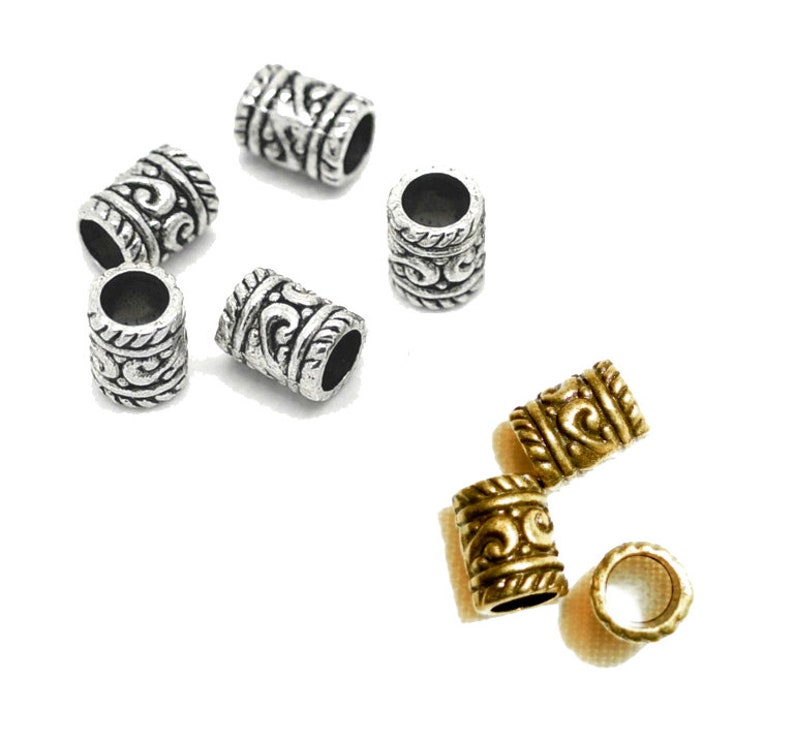 10/50/100 petites dreadlocks européennes en argent, cuivre, or ou bronze Bijoux, perles de barbe nordiques vikings image 8