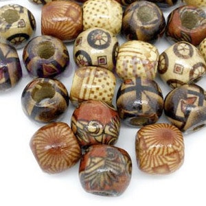 8/25/50 or 100 wooden beads small or large wood , beard beads image 1