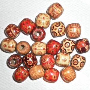 8/25/50 or 100 wooden beads small or large wood , beard beads image 4