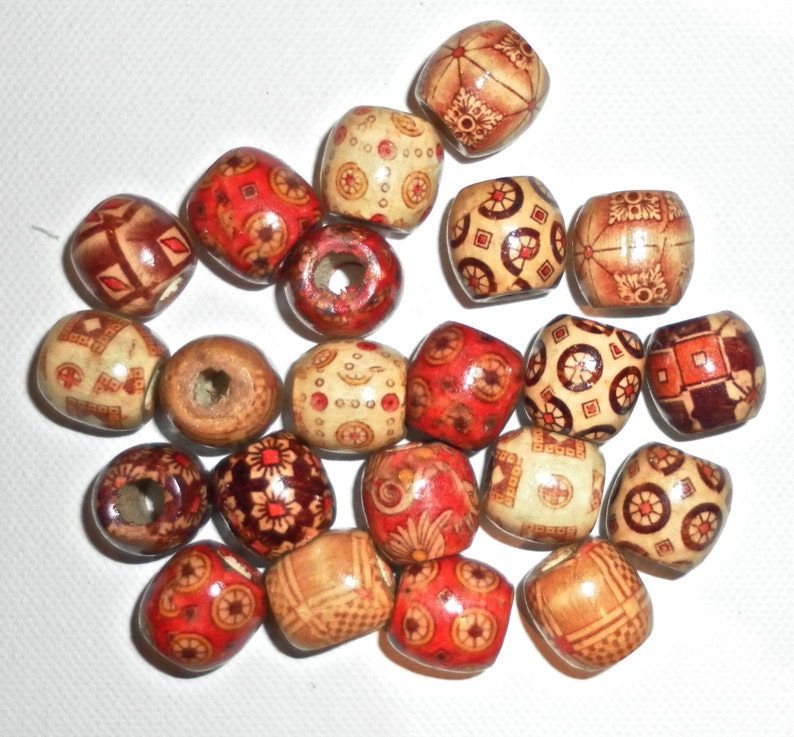 8/25/50 or 100 wooden beads small or large wood , beard beads image 4