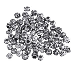 10/50/100 petites dreadlocks européennes en argent, cuivre, or ou bronze Bijoux, perles de barbe nordiques vikings 15pcs silver acryl