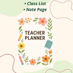 Teacher Planner Printable | A4 PDF Weekly Planner, Class List, Notes | Digital Teacher Organizer