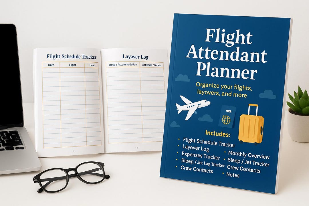 Flight Attendant Planner Cabin Crew Organizer A4 Printable PDF Digital ...