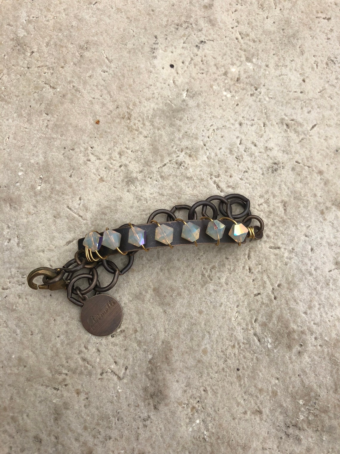 Crystal Tag bracelet Etsy