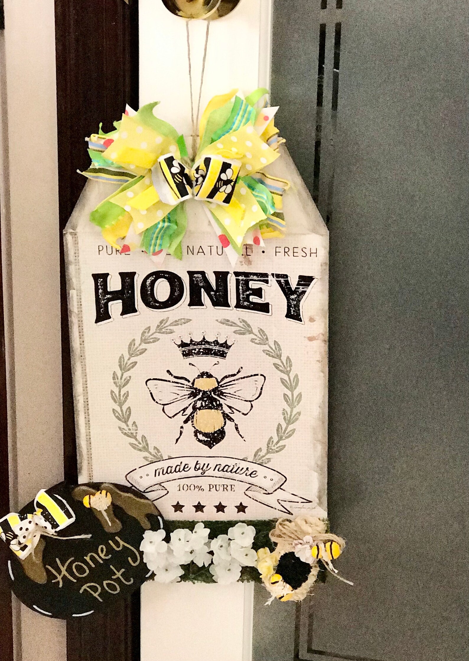 Queen Bee Decor Honey Pot Bee Hive Farmhouse Honey Bee Etsy