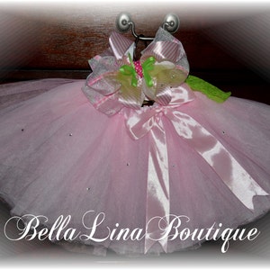 Ballerina Pink Ballet - Tutu Set - with Swarovski Crystals - Boutique Bow - and Headband - Pageant Tutu - Halloween  Fits ages 3-6 yrs