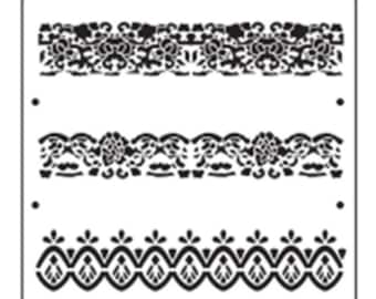 Chantilly Lace Patterns Stencil - 11.5 x 11.5" - 15 ml thick - Crafts - furniture flips and refinishing - home decor - reusable stencil