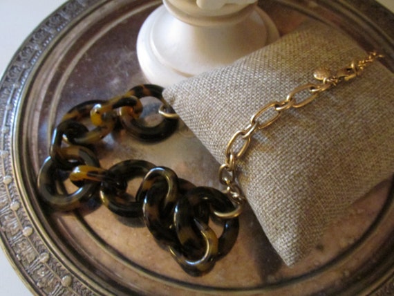 J.CREW Faux Tortoise Shell Necklace, Preppy Neckl… - image 5