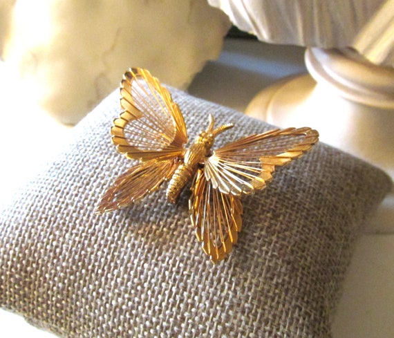 Vintage MONET Butterfly Scatter Pin, Iconic Two D… - image 1
