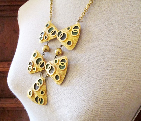 Vintage Pauline Rader Necklace, 1970s Pendant Neck