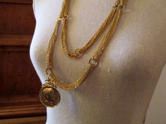 JUDY LEE Multi Chain Coin Statement Necklace, Napo