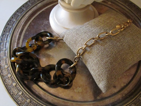 J.CREW Faux Tortoise Shell Necklace, Preppy Neckl… - image 8