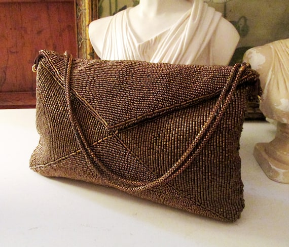 Vintage WALBORG Beaded Evening Clutch, Envelope St