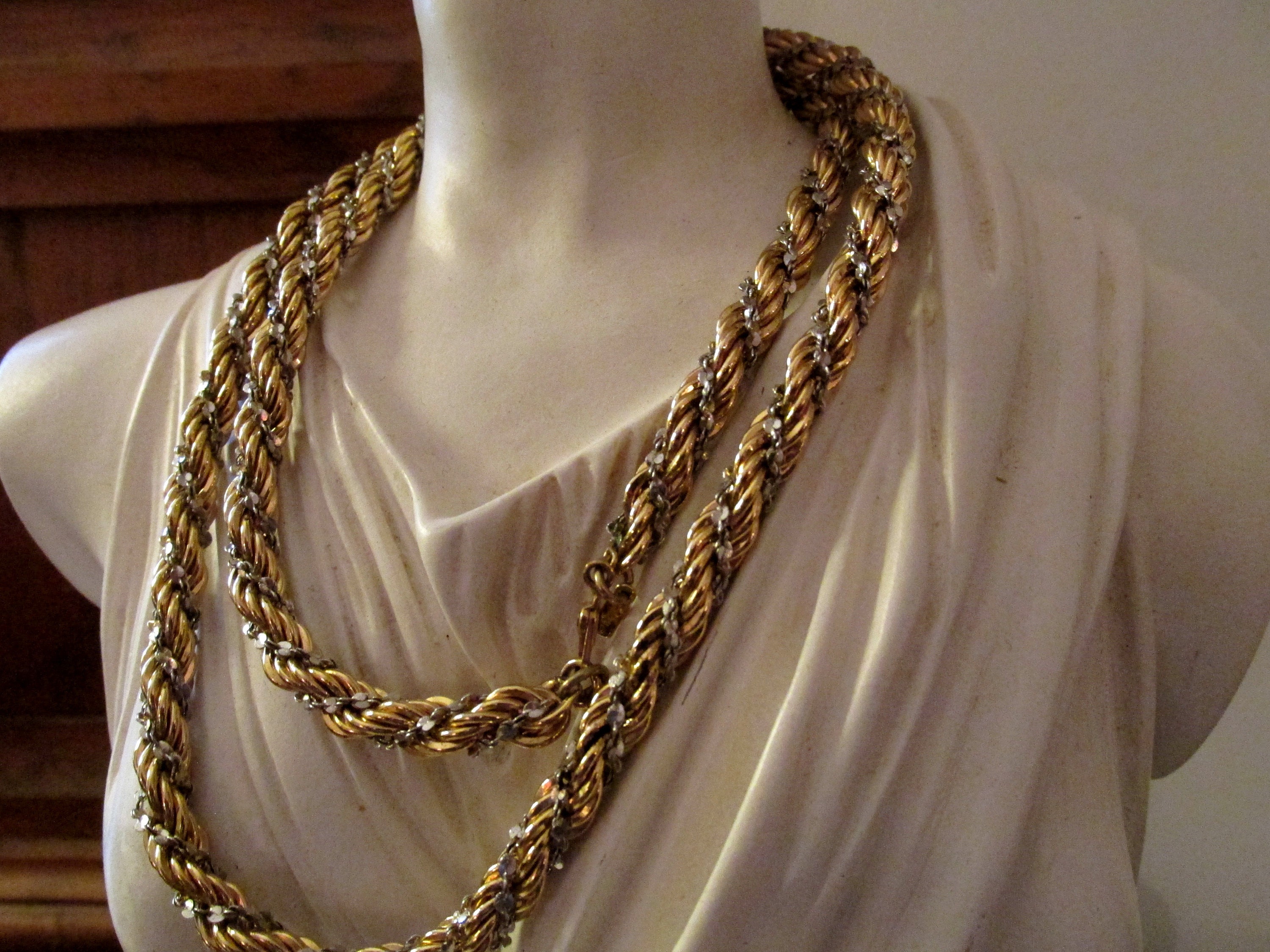 Vintage MONET Twisted Chain Necklace 