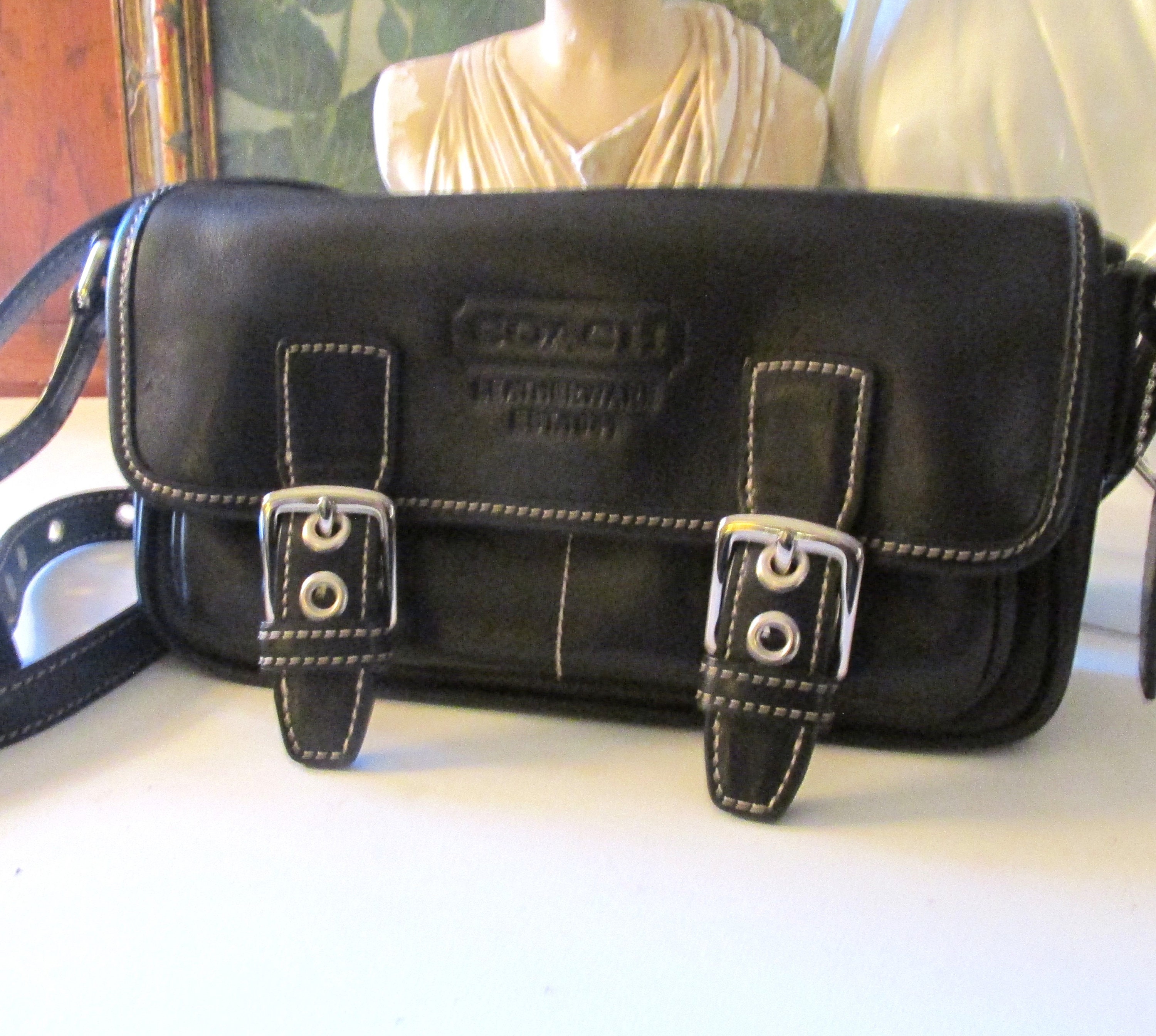 Vintage COACH Leatherware Black Mini Crossbody, #9355, - Etsy