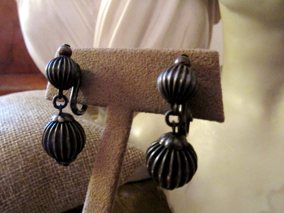 NAPIER Ball Drop Earrings, Vintage Napier Clip On