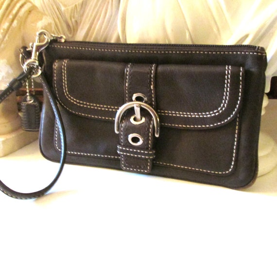 Black coach wallet with silver hardware hotsell