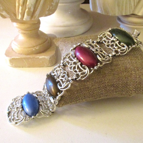 Vintage SARAH COVENTRY Bracelet, Carousel Multi C… - image 1