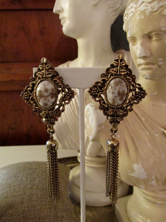 LOIS ANN Tassel Earrings, Long Retro Clip On Earri