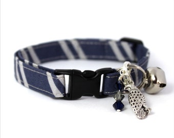 Wizard Breakaway Cat Collar Blue / Grey with Choice of Charms