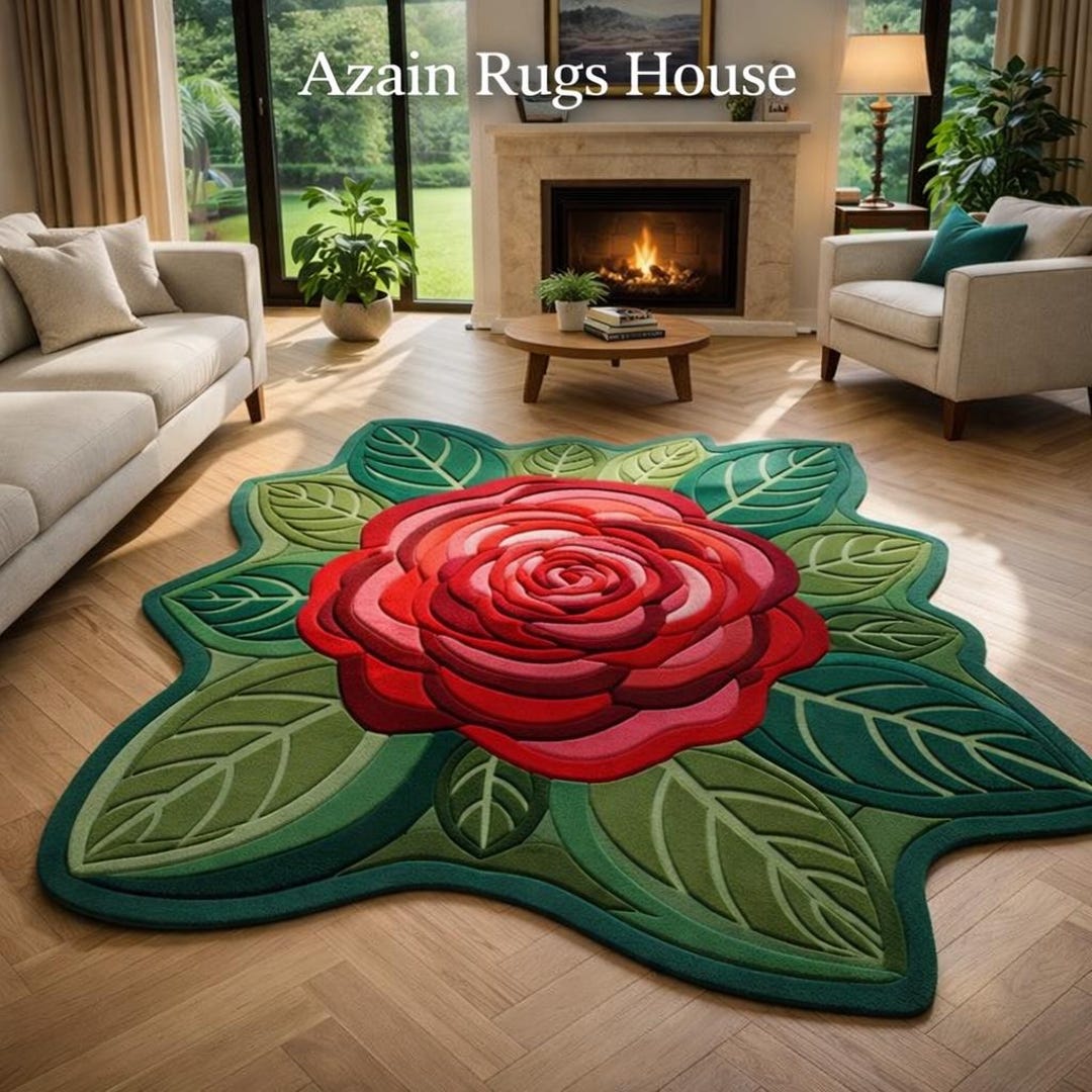 Hand Tufted Rose Flower Shape Rug – Luxury Floral Designer Carpet - Etsy