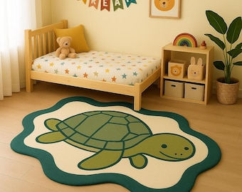 Kinder Teppich 100x120 Weicher Schildkröten Teppich 150x180 Weicher Spielzimmer Teppich 150x230 Grüner Schildkröten Teppich 20x30