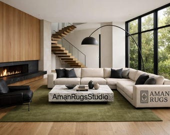 Hand Tufted New Zealand Wool Rug 4x6 Modern Minimalist Area Rug 5x8 Luxury Living Room Carpet 6x9 Soft Wool Floor Rug | Custom Size & Colors