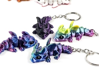 Flexi Drachen-Anhänger 3D gedruckt – Mini Drache aus Bayern – Schlüsselanhänger Nibi von snix3D