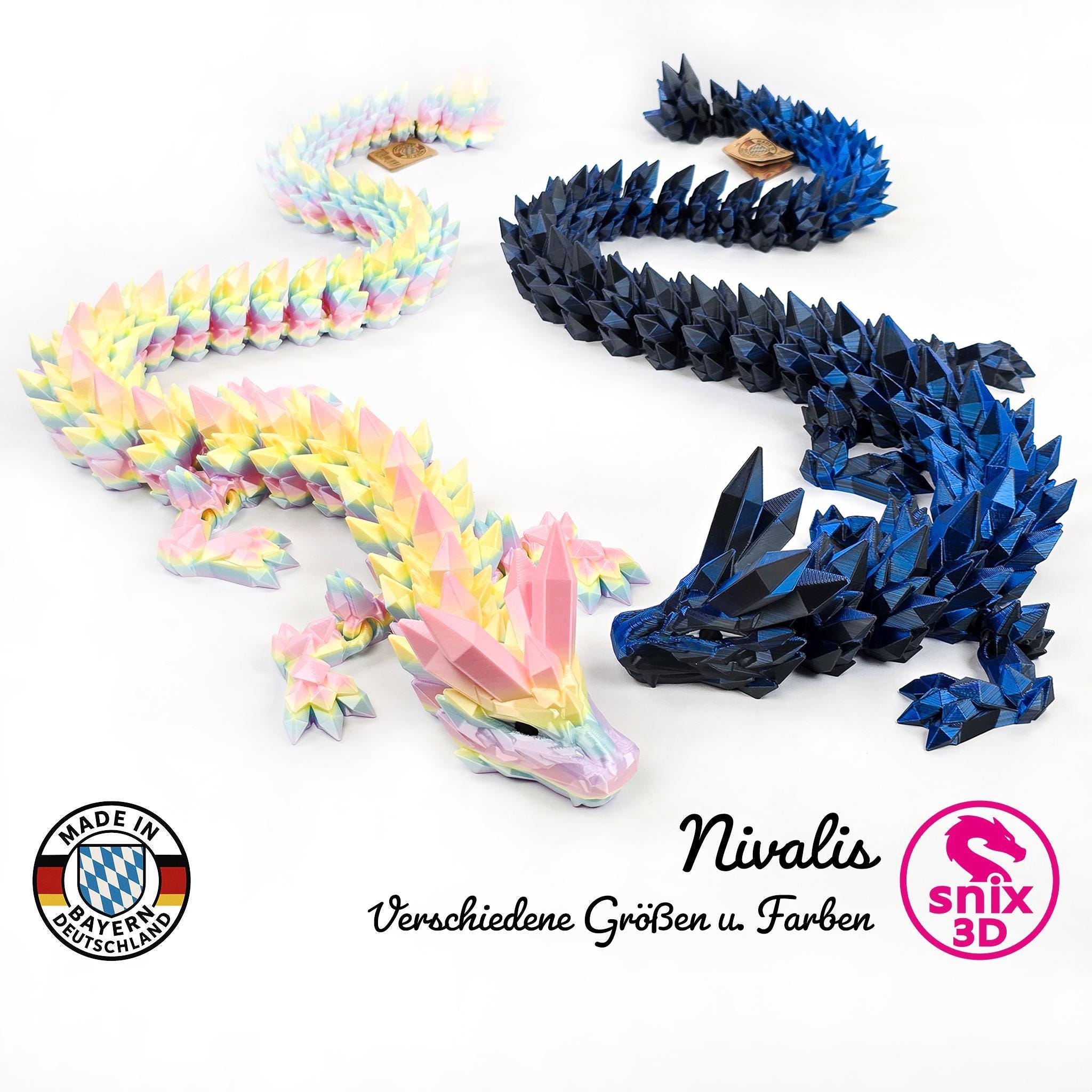 Flexi Crystal Dragon up to XL 3D Printed – Ce-approved Toy From