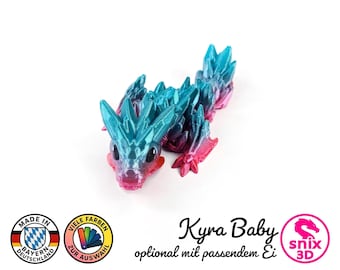 Flexi Baby Kristall-Drache 3D gedruckt – CE-geprüftes Spielzeug aus Bayern – Kyra Baby von snix3D