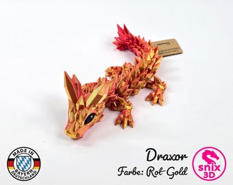 Flexi Baby Kristall-Drache 3D gedruckt – CE-geprüftes Spielzeug aus Bayern – Draxor von snix3D