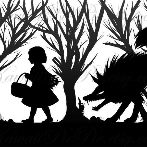 8 x 10 Print - Little Red Riding Hood and The Wolf