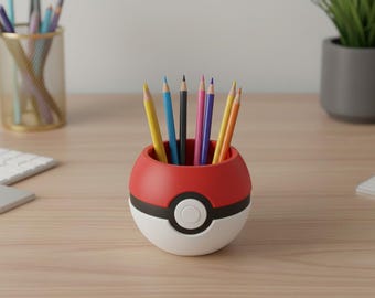 Portalápices Pokeball: organizador de escritorio y regalo de Pokémon