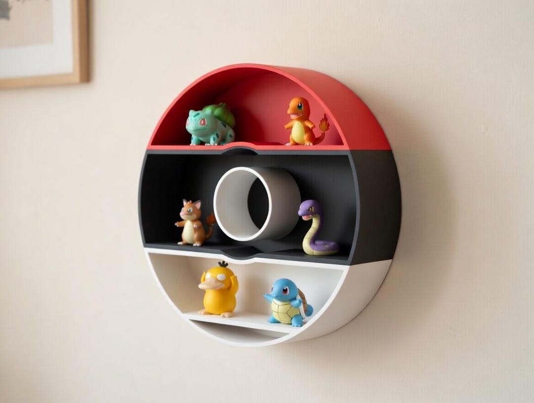 Pokeball Display Shelf - Pokemon Wall Rack - Figure Display Case ...