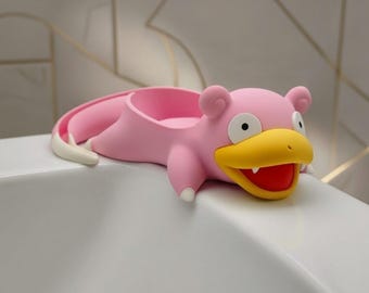 Porte-Savon Ramoloss (Autodrainant) - Décoration Salle de Bain Kawaii - Support Éponge et Savon Rose