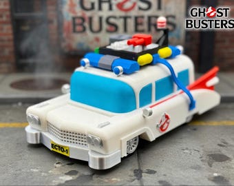 Caja Almacenaje Ecto 1 - Bote Chuches Cazafantasmas - Organizador Escritorio Retro - Impresión 3D - Regalo Cine - Decoración Friki 80s