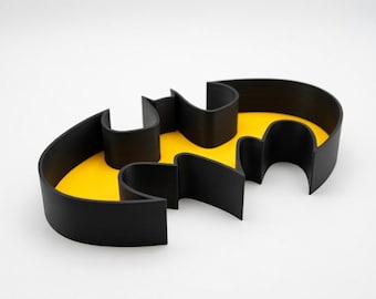 Bandeja Batman Logo - Organizador Escritorio Gotham - Vaciabolsillos Superhéroe - Decoración Cómics - Regalo Friki - Impresión 3D