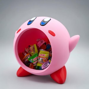 Kirby Snoeppot - Roze Opbergbakje - Sleutelbakje - Gamer Cadeau - Nintendo Decoratie - Bureau Accessoire - Kawaii