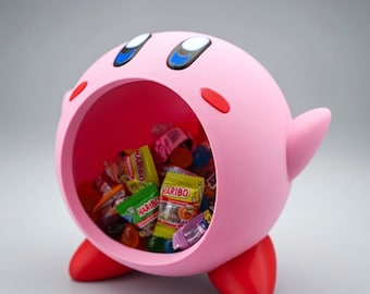 Vide Poche Kirby - Bol Bonbons Rose - Rangement Bureau Kawaii - Cadeau Gamer - Deco Nintendo - Boite a Bijoux - Figurine Mignonne