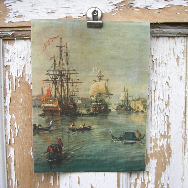 Vintage ship print      nautical      tall ships