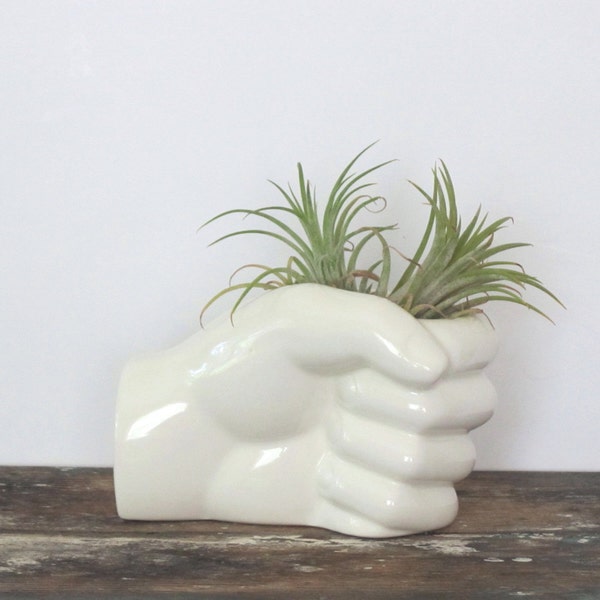 Vintage ceramic hand/ planter/ air plant holder/ desk accessory