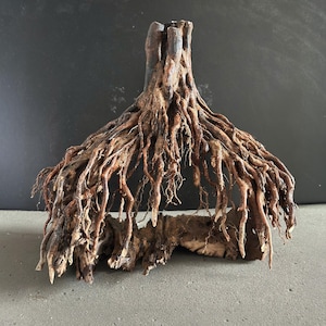 Natural driftwood aquarium stump cave, handmade aquascape driftwood decor for fish tank and aquarium hardscape