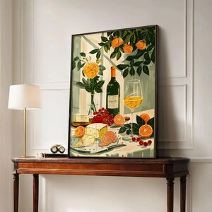Vintage Leinwanddruck, Mediterran Esstisch Wandkunst, Küchen Print, Wohnzimmer Wandkunst, Wohndekor, Essen Art