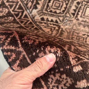 Hand Knotted Afghan Rug: Terracotta Baluchi Tribal Carpet, Vintage Wool